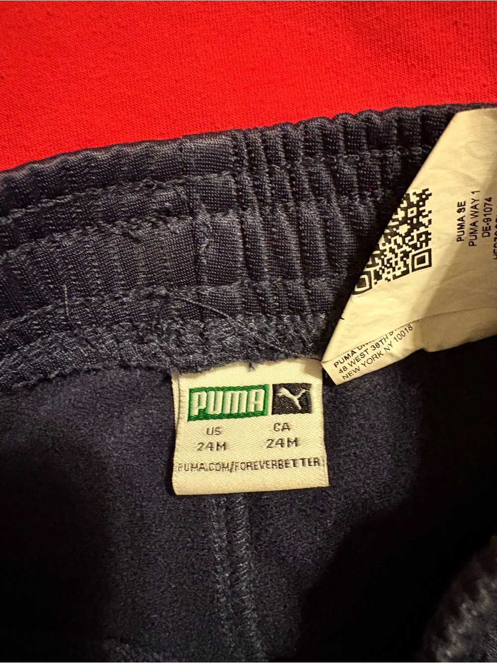 Puma Red Tee with Navy and White Paneled Track Pants 24 months - Picture 7 of 7